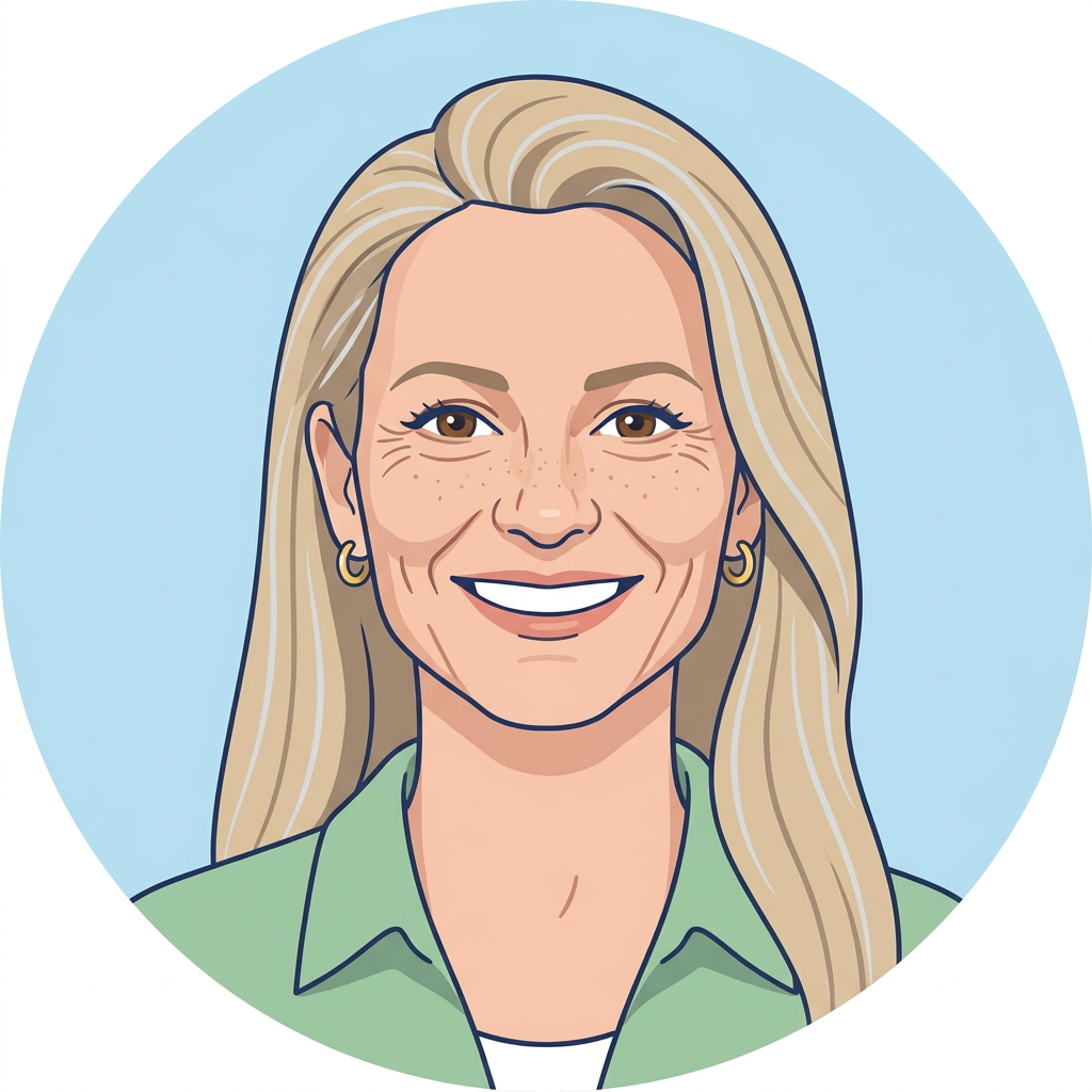 Illustrated portrait of Melissa, owner of Downtown Pools