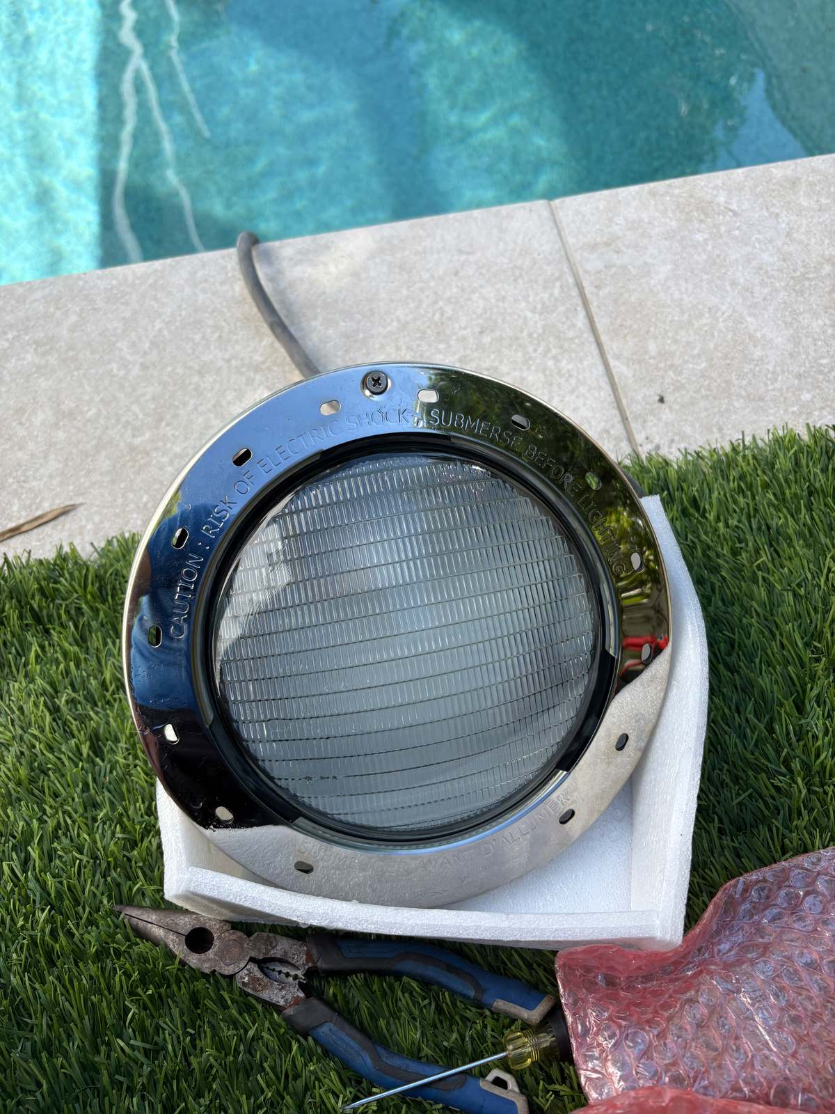 light-fixture - Downtown Pools Replacement pool light fixture with its lens, ready to install